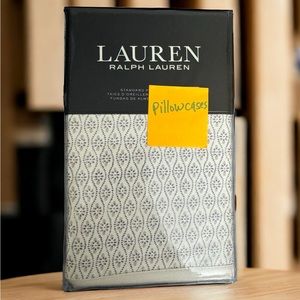 Ralph Lauren Estella Trellis cream 100% cotton pillowcases BUY $35